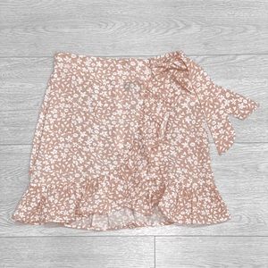 Pink floral skirt